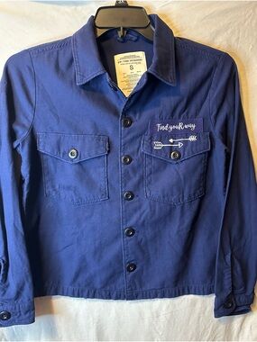 Zara Royal Blue Overshirt with Label Detail